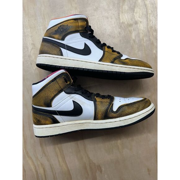 Nike Other - Nike Air Jordan 1 Mid SE Orange Sail Taxi Wear Away DQ8417-071 Mens 8.5
